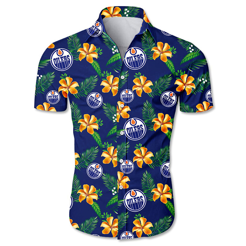 Edmonton Oilers Hawaii Floral Hawaiian Shirt For Men And Women